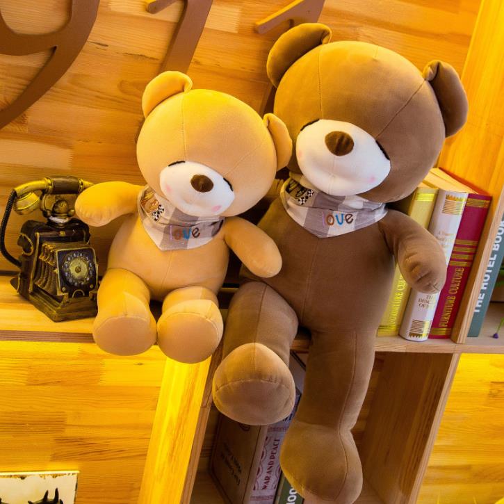 Teddy bear soft toy with eyes closed