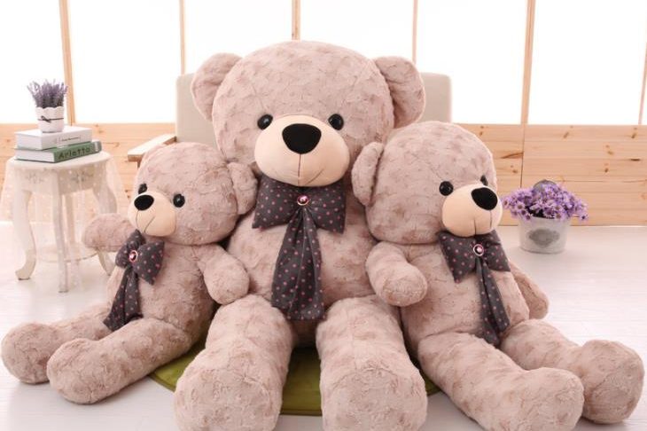 Large size bow teddy bear toy (1)