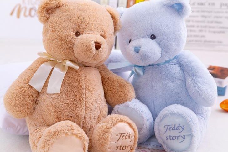 Silky bow toy teddy bear (1)