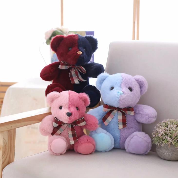Colorful two-tone teddy bear toy (2)