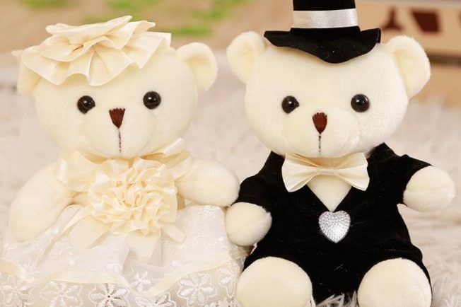 Teddy bear toy for wedding couple (4)