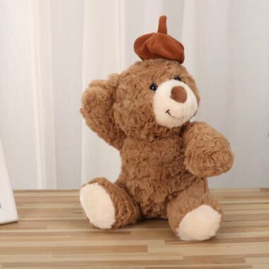 Birthday hat teddy bear plush toy with cake – cute gift for girlfriend and kids