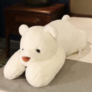  Lying teddy bear pillow plush toy – cute panda and white bear doll for sleep