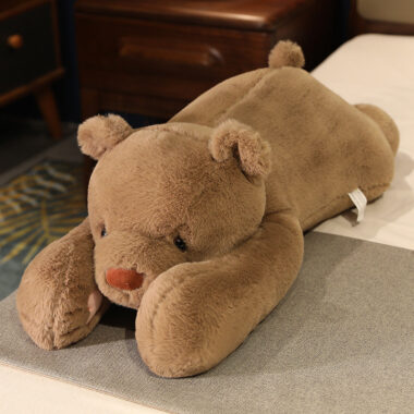  Lying teddy bear pillow plush toy – cute panda and white bear doll for sleep