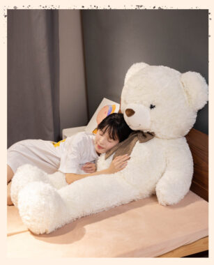 Cute Big Teddy Bear Plush Toy – Bubble Bear Hugging Sleep Companion

