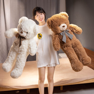 Cute Big Teddy Bear Plush Toy – Bubble Bear Hugging Sleep Companion

