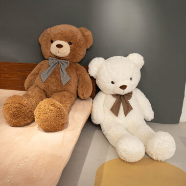 Cute Big Teddy Bear Plush Toy – Bubble Bear Hugging Sleep Companion

