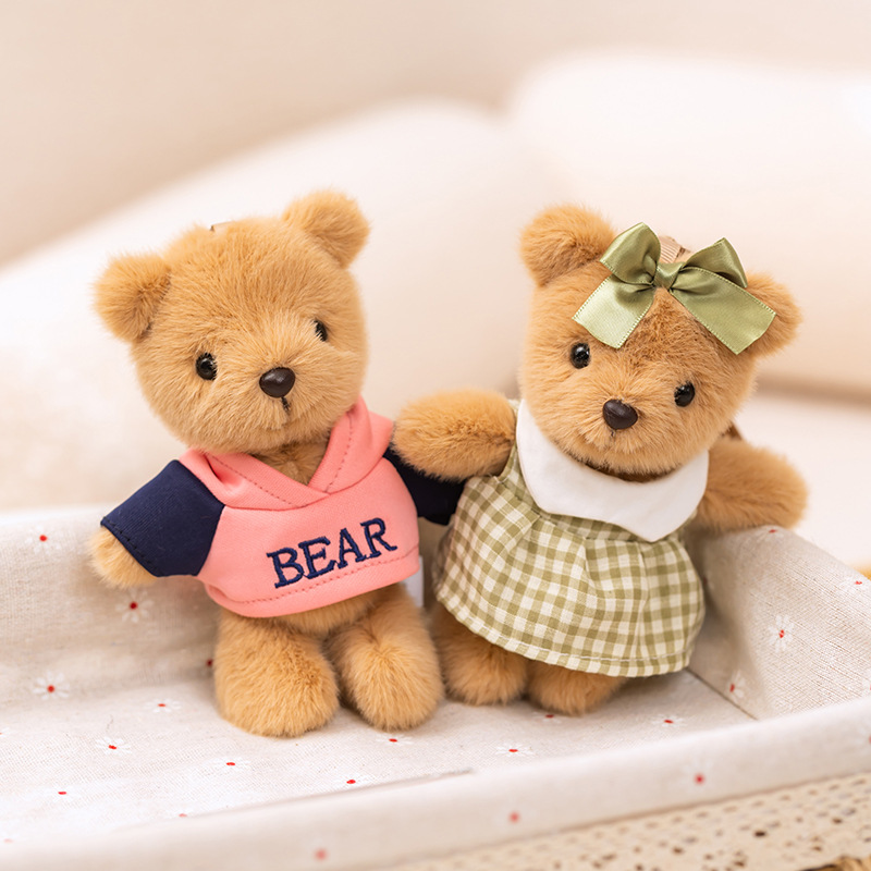 Cute teddy bear plush keychain bag charm for girls and couples