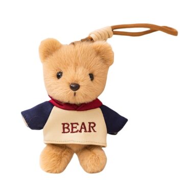 Cute teddy bear plush keychain bag charm for girls and couples