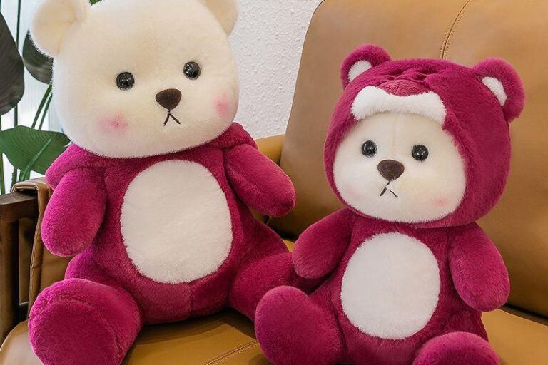 Cute Tina QQ Bear Plush Toy Doll – Adorable Teddy Bear Gift for Her 520 Birthday (1) Cute Tina QQ bear plush toy doll gift for girls