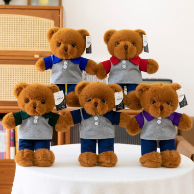 Graduation teddy bear plush toy in school uniform for students