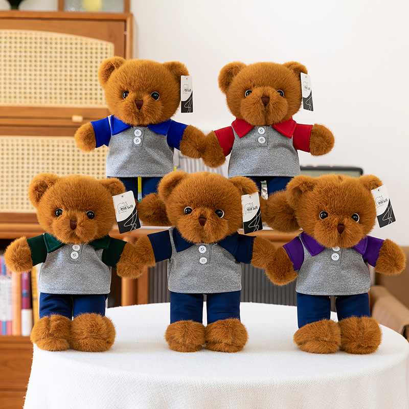 Graduation teddy bear plush toy in school uniform for students