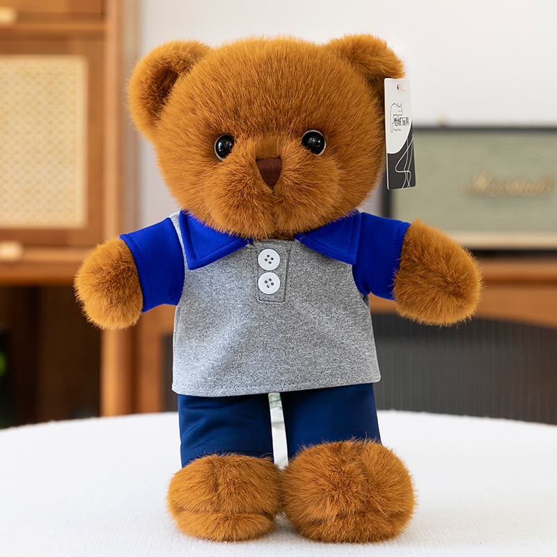 Graduation teddy bear plush toy in school uniform for students