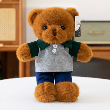 Graduation teddy bear plush toy in school uniform for students