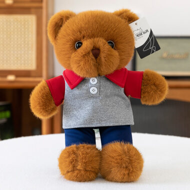 Graduation teddy bear plush toy in school uniform for students