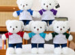 Graduation teddy bear plush toy in school uniform for students