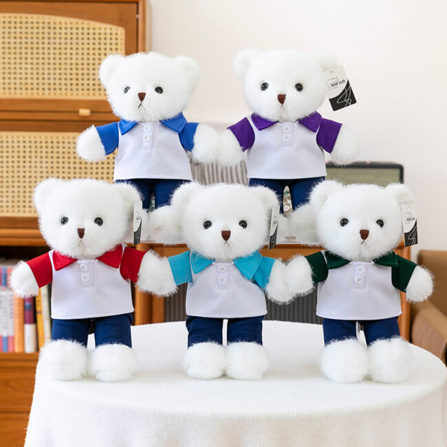Graduation teddy bear plush toy in school uniform for students