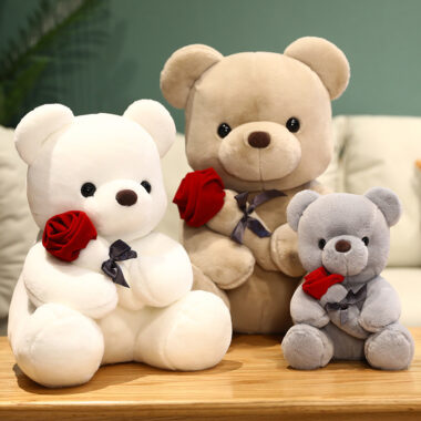 Graduation White Teddy Bear Plush Toy in Doctor and Student Outfits