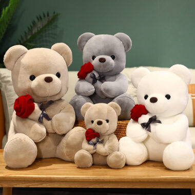 Graduation White Teddy Bear Plush Toy in Doctor and Student Outfits