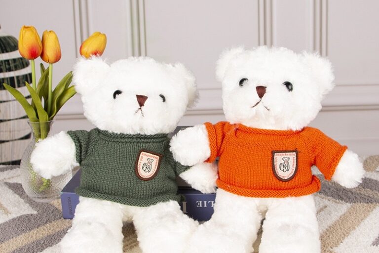 Hoodie & Sweater Teddy Bear Plush Toy – Small Gift Doll for Kids & Claw Machines (2) : Teddy Bear Plush Toy with Hoodie and Sweater for Kids and Gifts