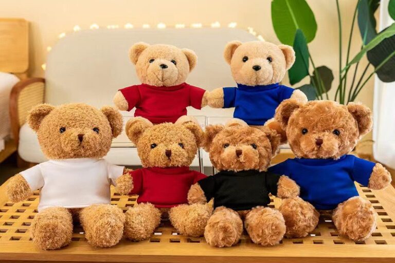 Hoodie & Sweater Teddy Bear Plush Toy – Small Gift Doll for Kids & Claw Machines (8) : Teddy Bear Plush Toy with Hoodie and Sweater for Kids and Gifts
