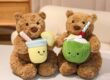 Jellycat Coral Coconut Bear Plush Toy with Lemon Soda Theme