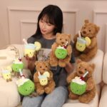 Jellycat Coral Coconut Bear Plush Toy with Lemon Soda Theme