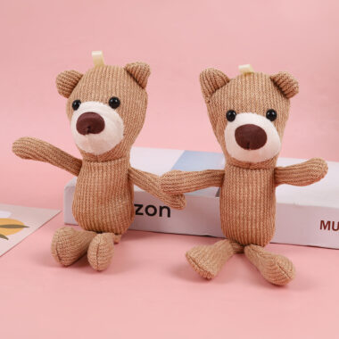 Mini teddy bear keychain plush – cute small bear for bag or hoodie accessory