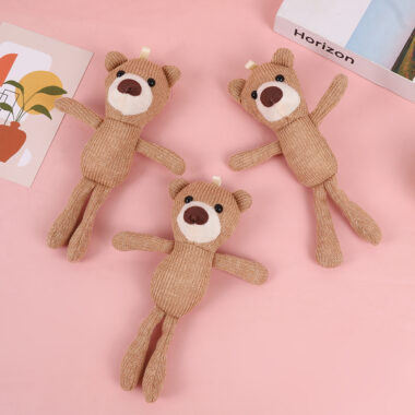 Mini teddy bear keychain plush – cute small bear for bag or hoodie accessory