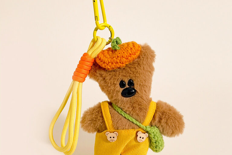 Mr. Bean teddy bear keychain plush toy backpack pendant for kids