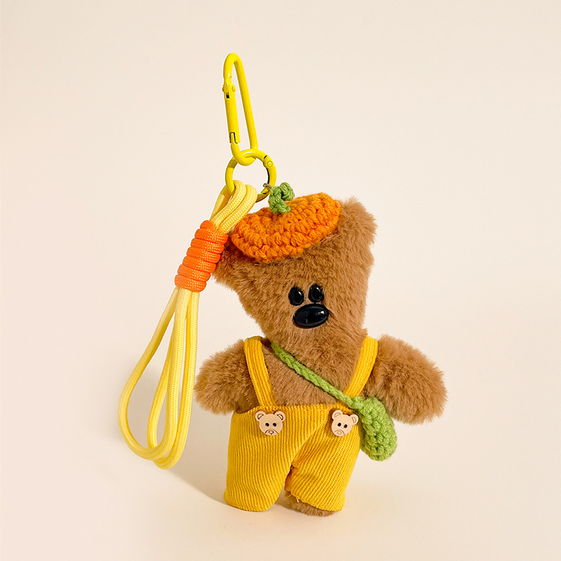 Mr. Bean teddy bear keychain plush toy backpack pendant for kids