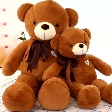 Large scarf teddy bear plush toy – cuddly soft stuffed bear gift for girls