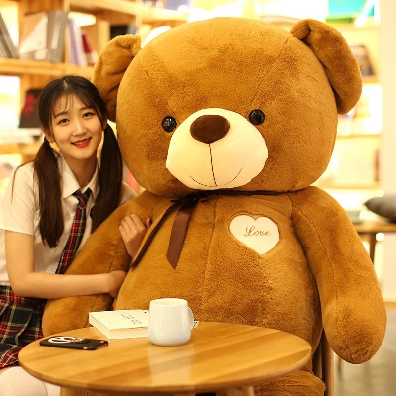 Large scarf teddy bear plush toy – cuddly soft stuffed bear gift for girls