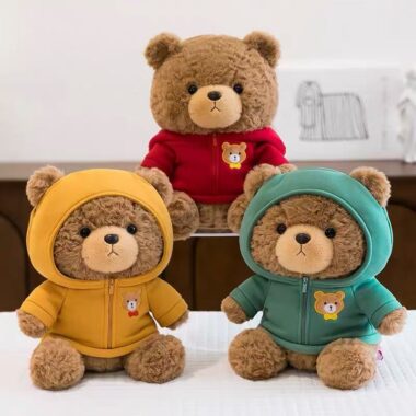  Sweater teddy bear plush toy sleeping pillow for girls' birthday gift