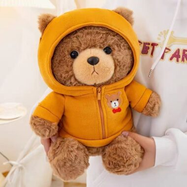  Sweater teddy bear plush toy sleeping pillow for girls' birthday gift
