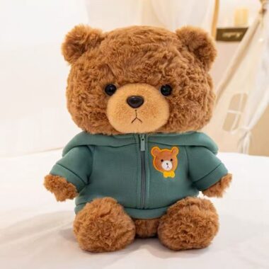  Sweater teddy bear plush toy sleeping pillow for girls' birthday gift