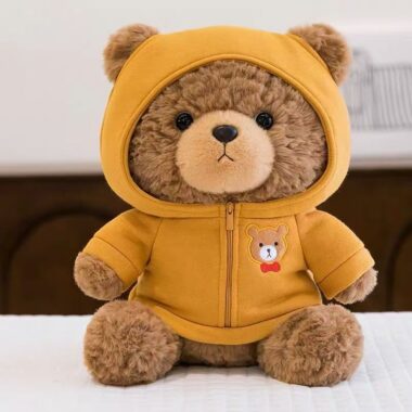  Sweater teddy bear plush toy sleeping pillow for girls' birthday gift