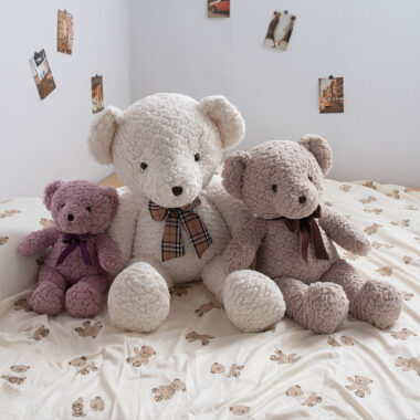 Soft Giant Teddy Bear Plush Toy with Bow Tie in Sitting Pose