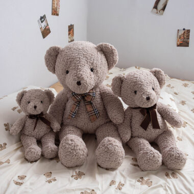 Soft Giant Teddy Bear Plush Toy with Bow Tie in Sitting Pose