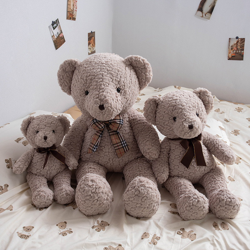 Soft Giant Teddy Bear Plush Toy with Bow Tie in Sitting Pose