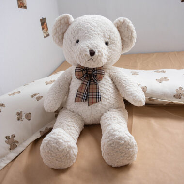 Soft Giant Teddy Bear Plush Toy with Bow Tie in Sitting Pose