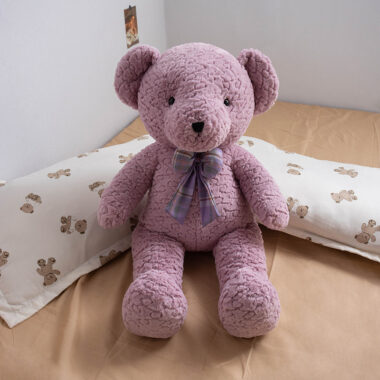 Soft Giant Teddy Bear Plush Toy with Bow Tie in Sitting Pose