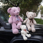 Soft Giant Teddy Bear Plush Toy with Bow Tie in Sitting Pose